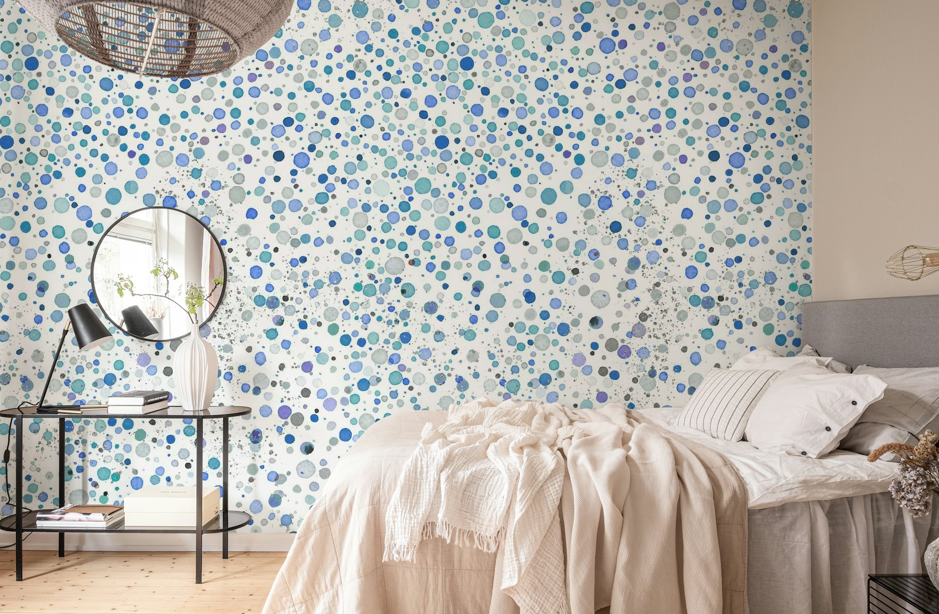 Confetti Dots Blue Indigo wallpaper