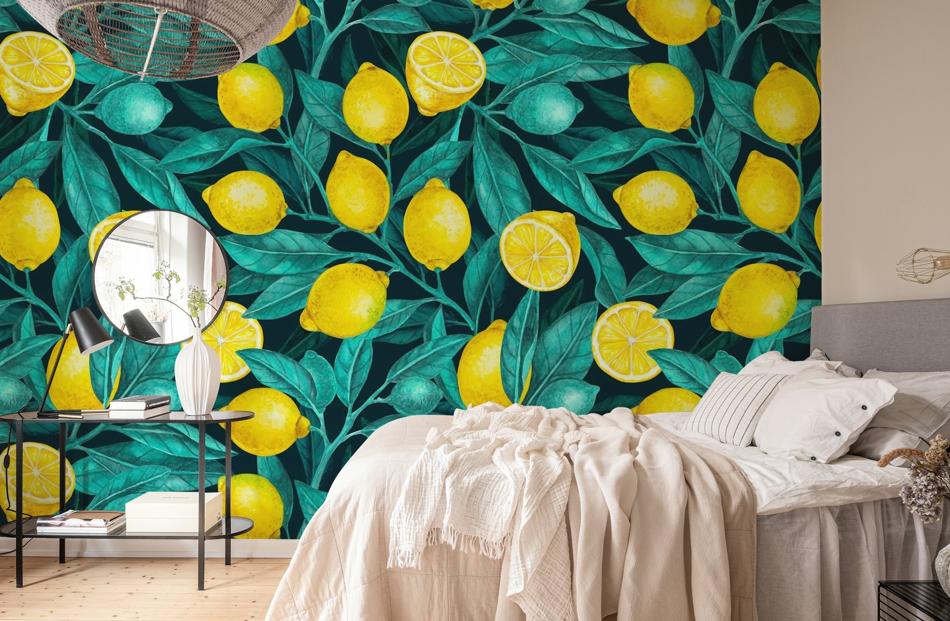 Lemon branches wallpaper