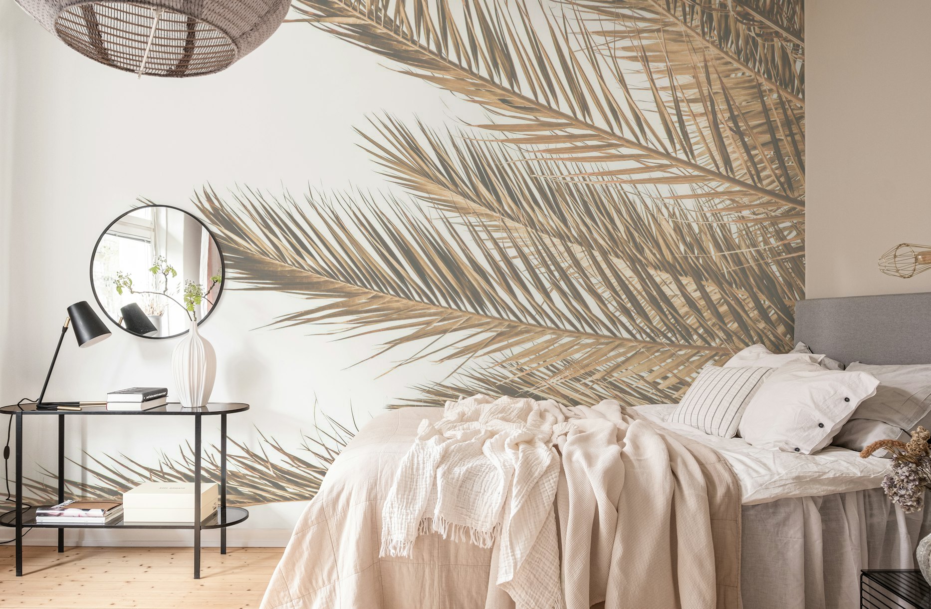 Palm Leaves of Madeira Brown wallpaper