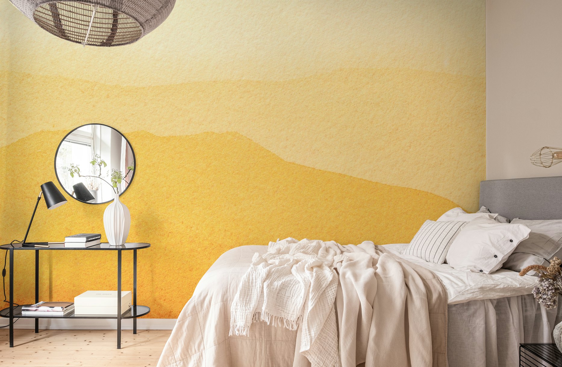 Yellow watercolor gradient wallpaper