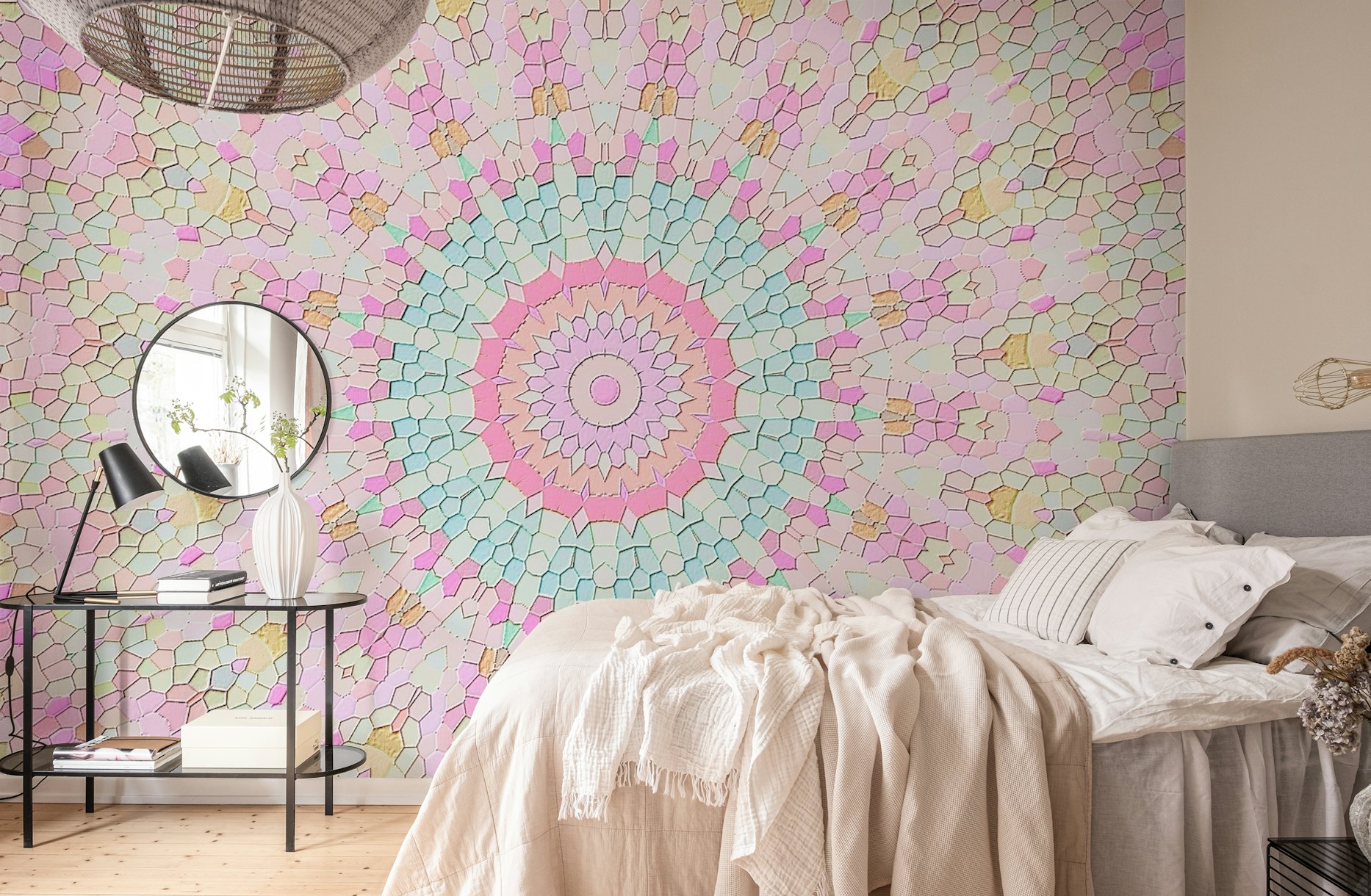 Arabesque Candy Mosaic Mandala wallpaper