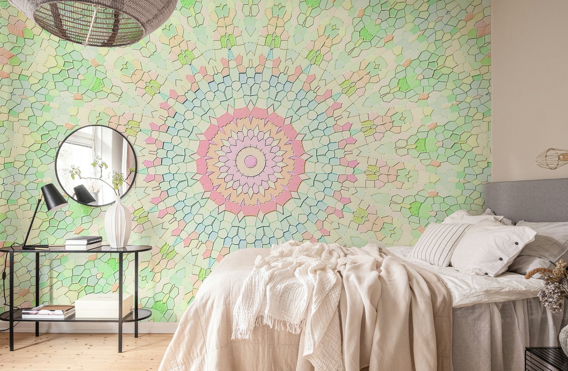 Arabesque Candy Spring Mandala wallpaper