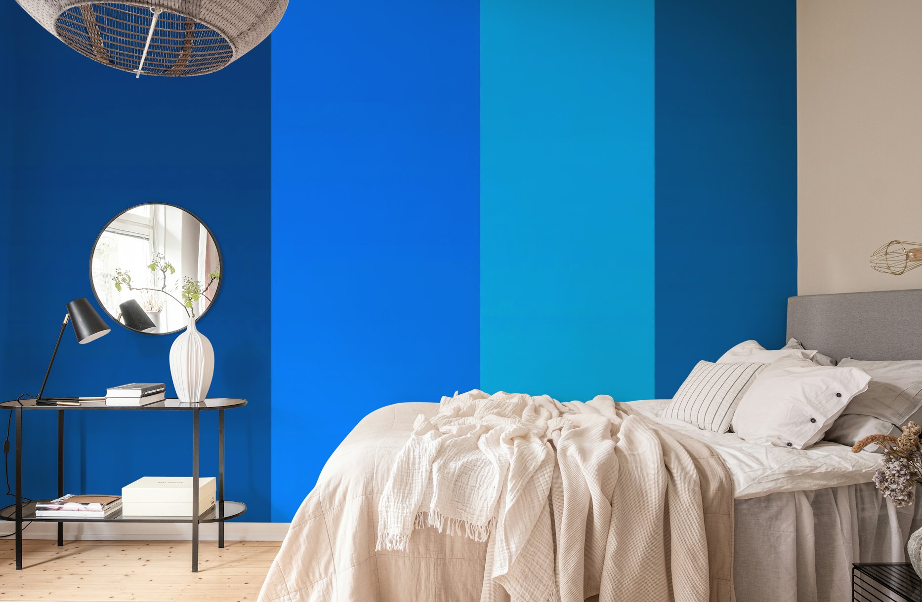 Geometric Retro Modernist Blue wallpaper