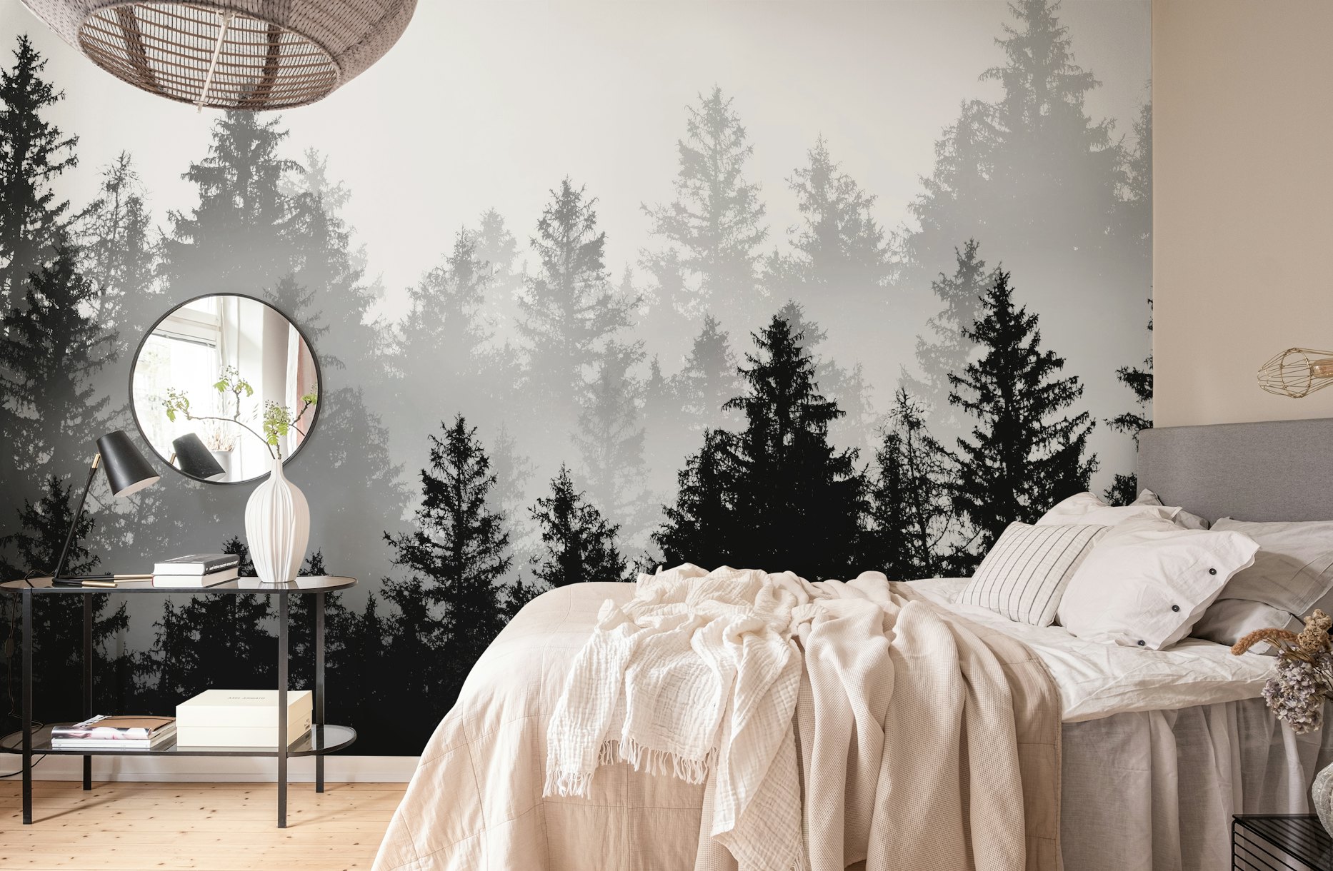Black White Forest Dream 1 wallpaper