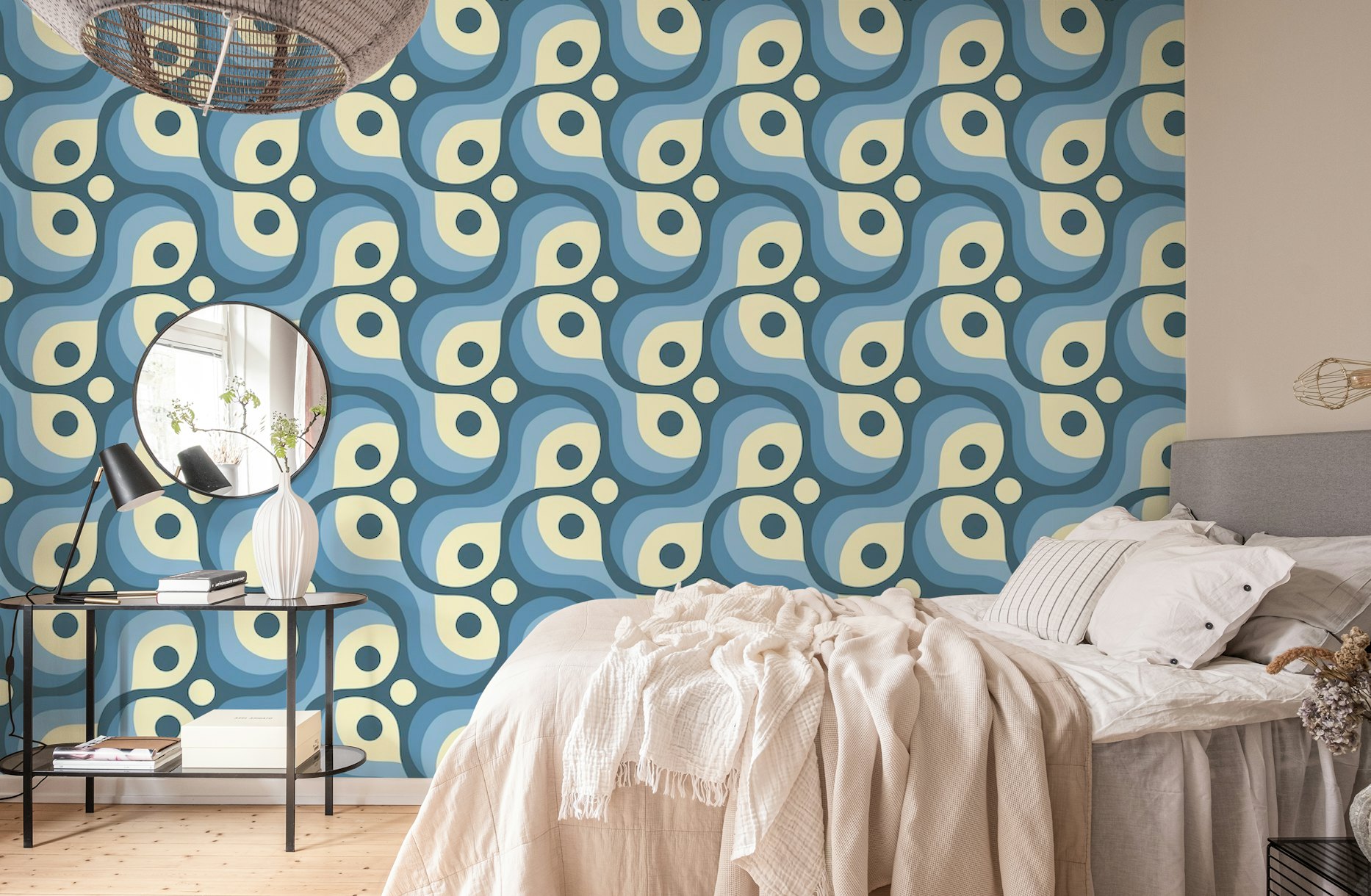 2201 Blue retro pattern wallpaper