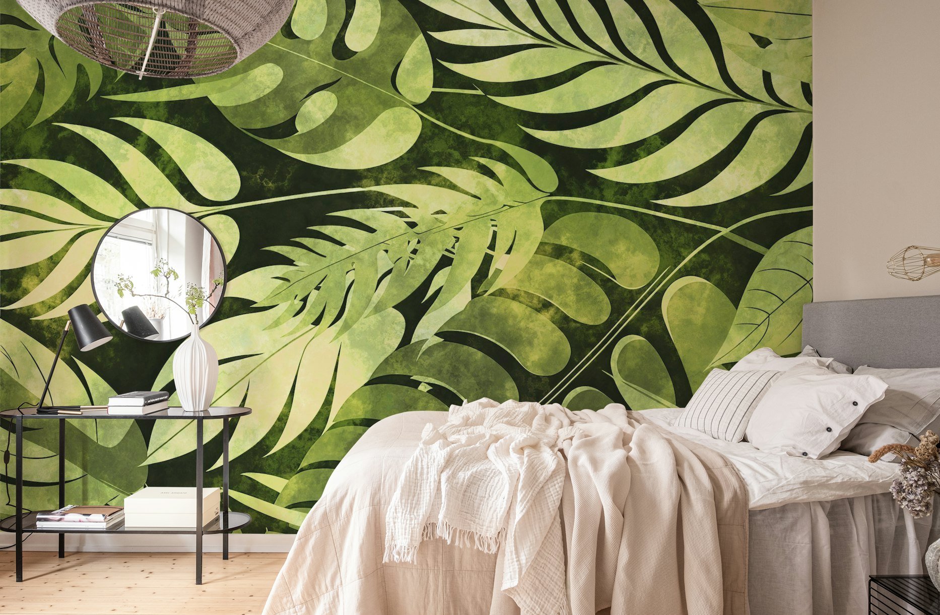 Green Tropical Leaf Art wallpaper