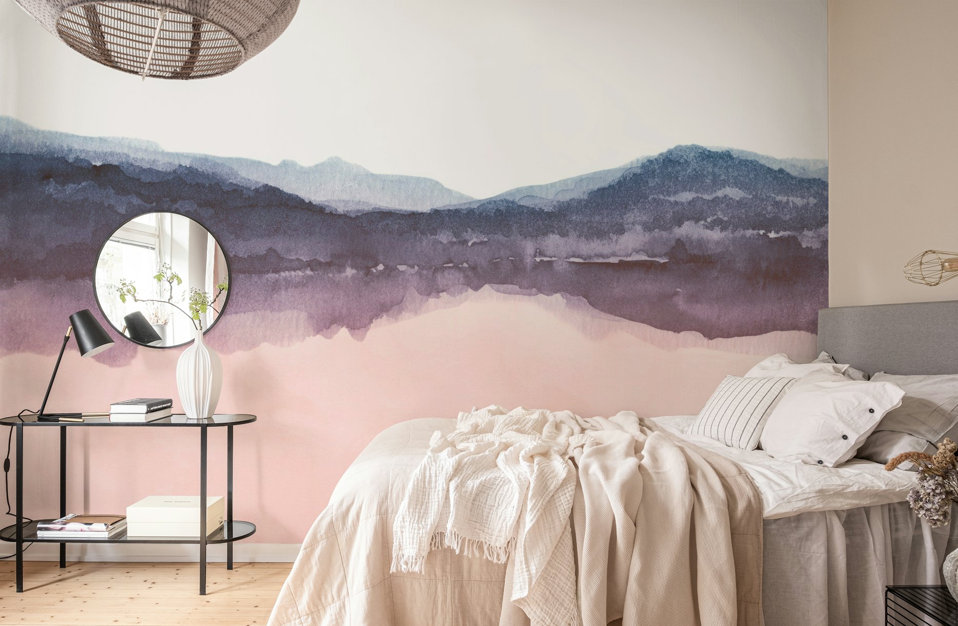Two tone watercolor landscape wallpaper