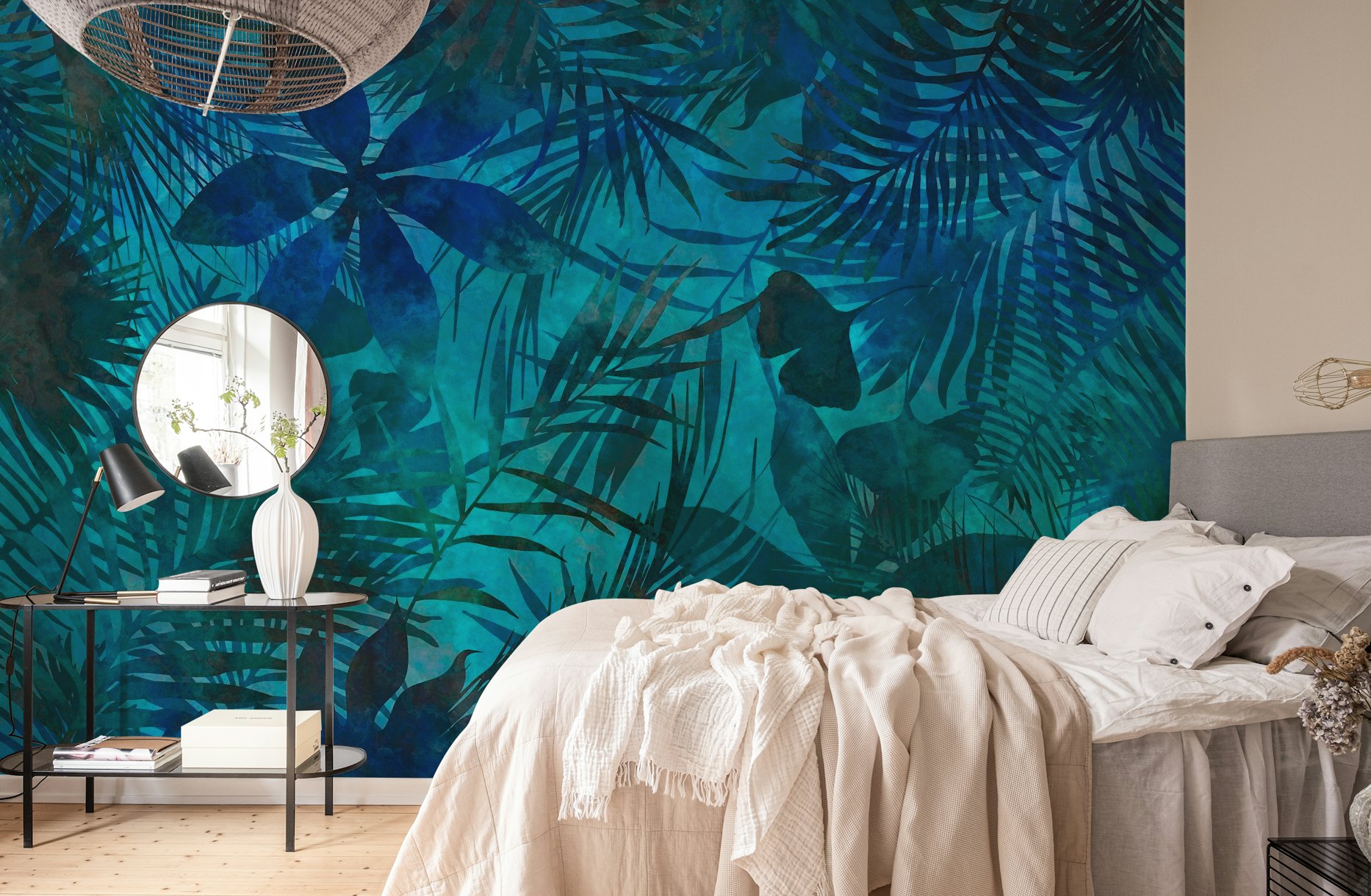 Dark Blue Jungle wallpaper