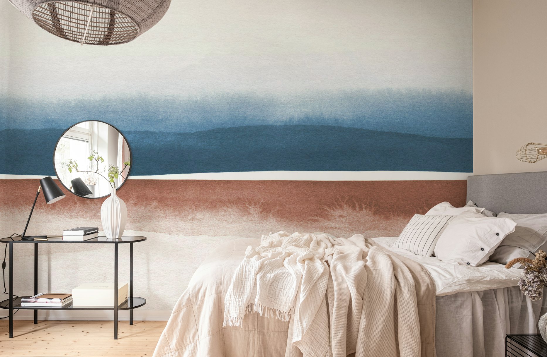 Watercolor landscape - bicolor wallpaper