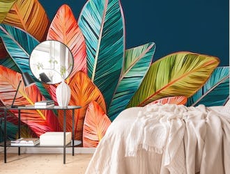 Colorful Lined Palm Leaves