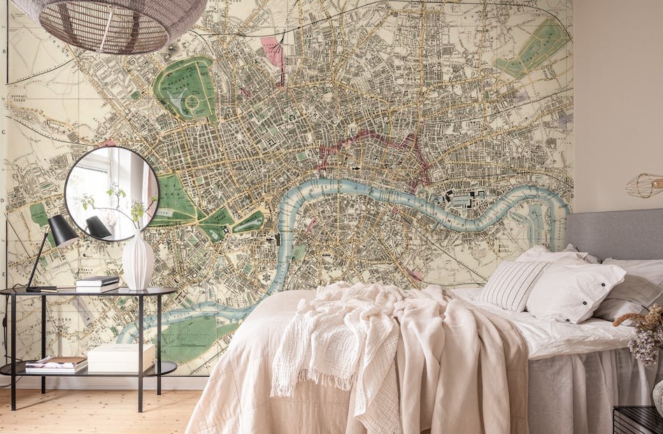 Vintage London Map wallpaper - Happywall