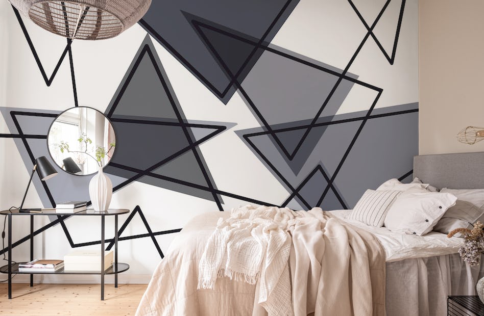 Minimalist Triangle Greyscale wallpaper - Happywall