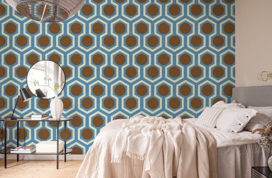 Hex Dot Brown tapet - Happywall