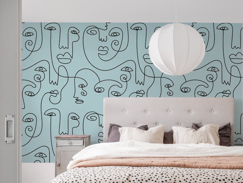 Picasso Inspired Art Blue Gray