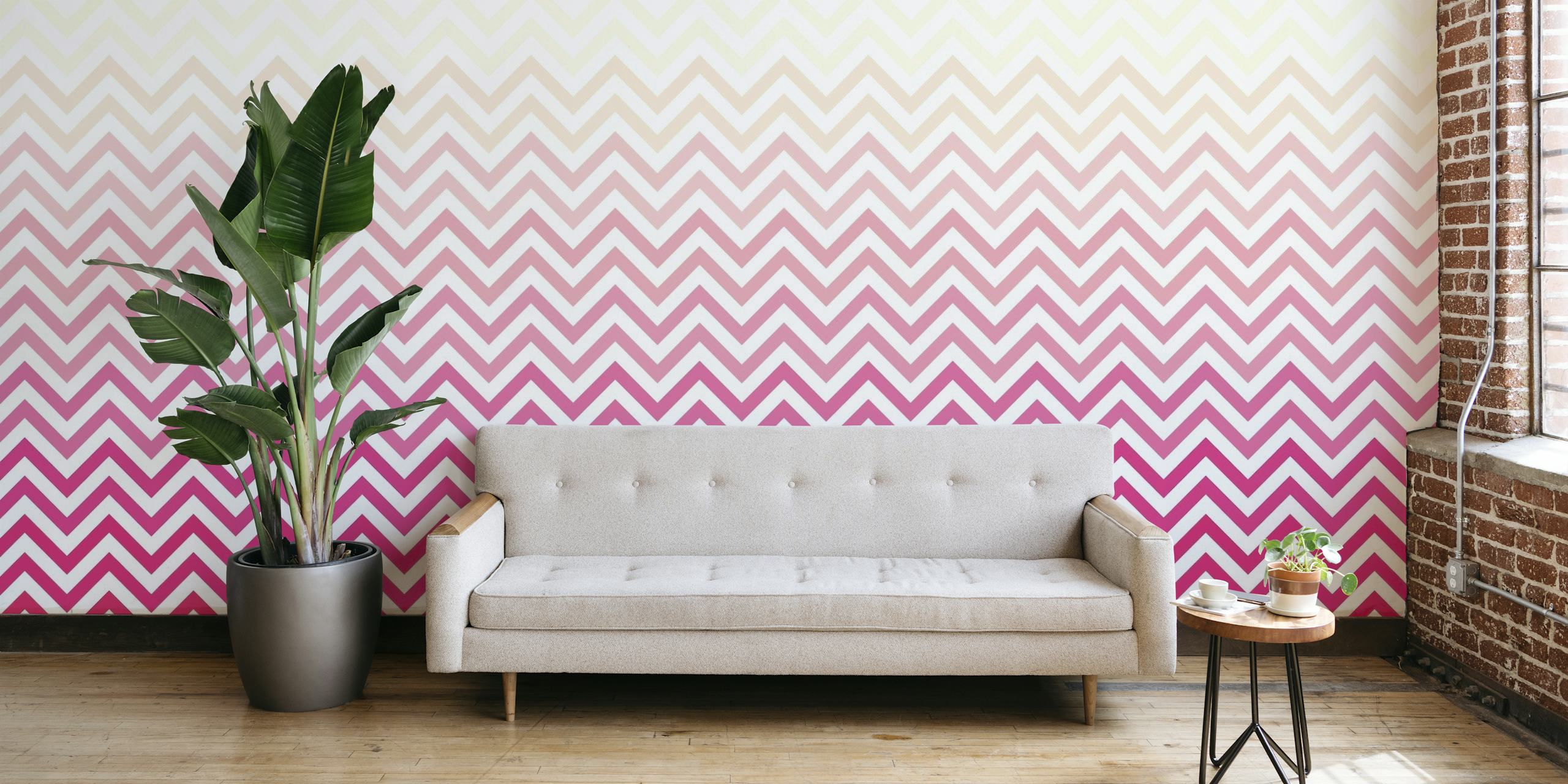 Pink chevron wallpaper
