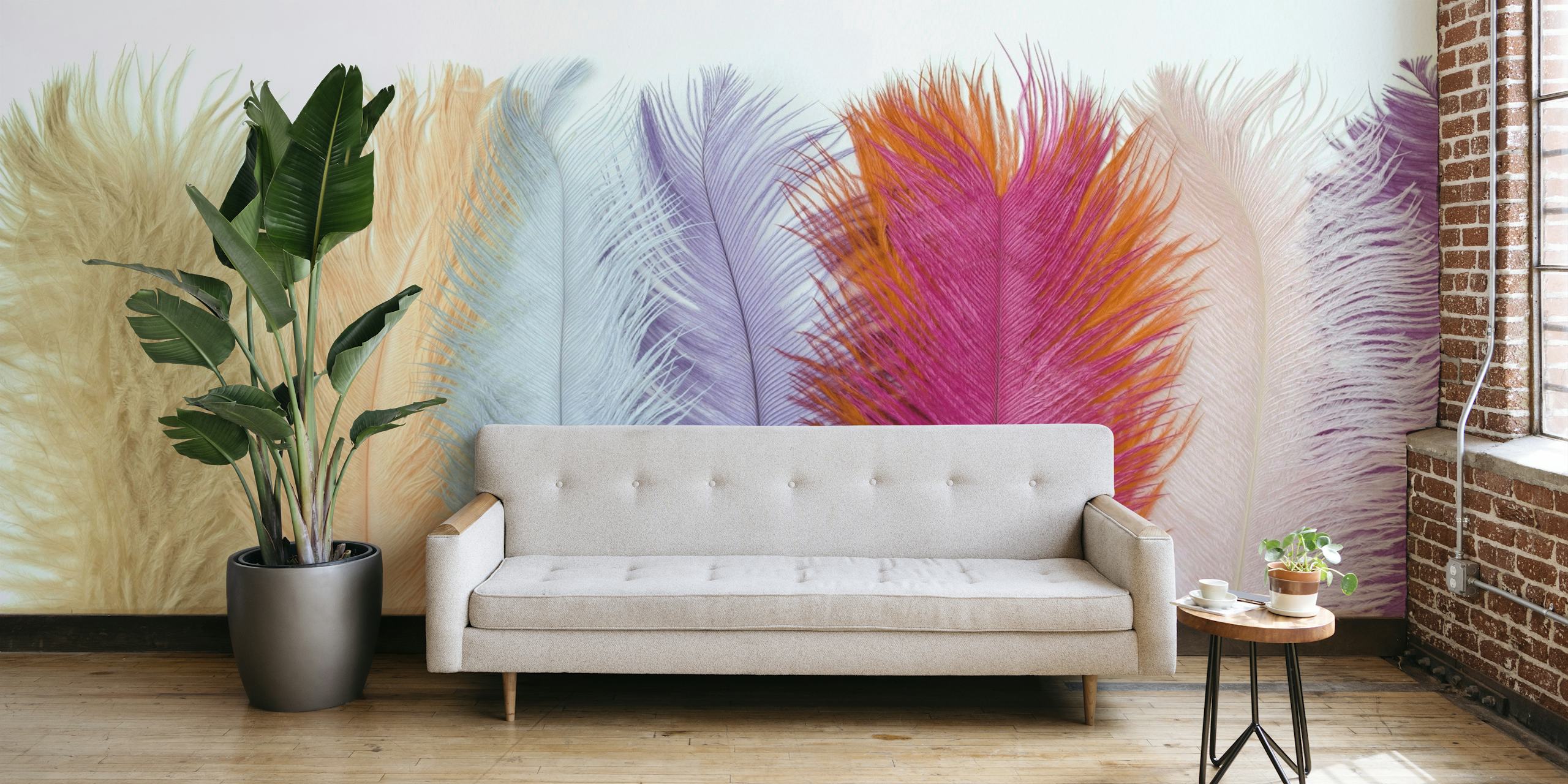Feathers of Pastel carta da parati