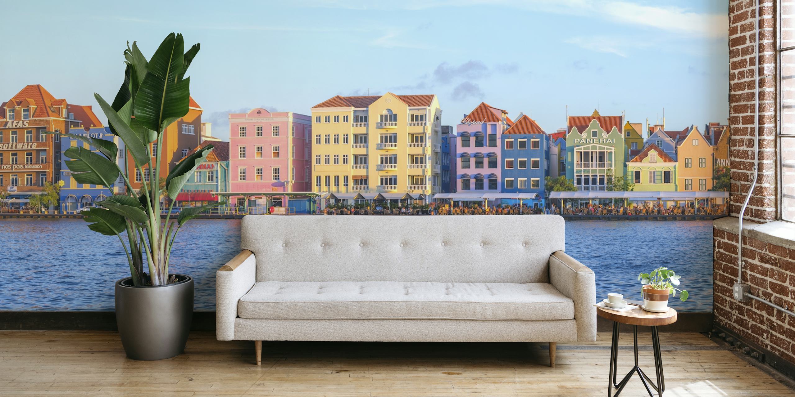 Willemstad Waterfront värikäs tapetti muotosuunnittelu
