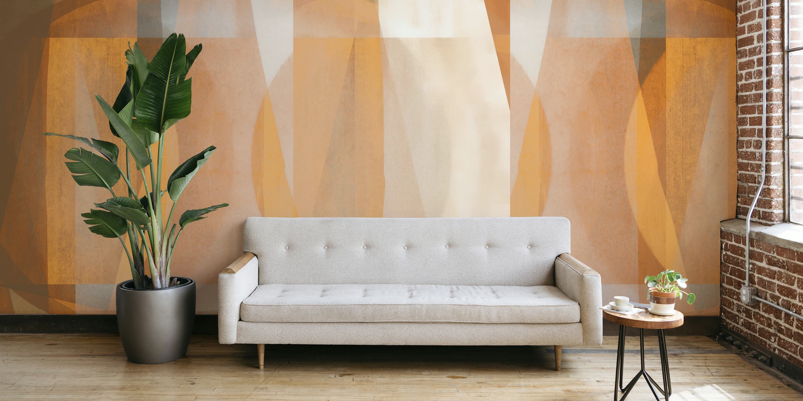 Layered Bauhaus Mosaic Abstraction wallpaper in a room
