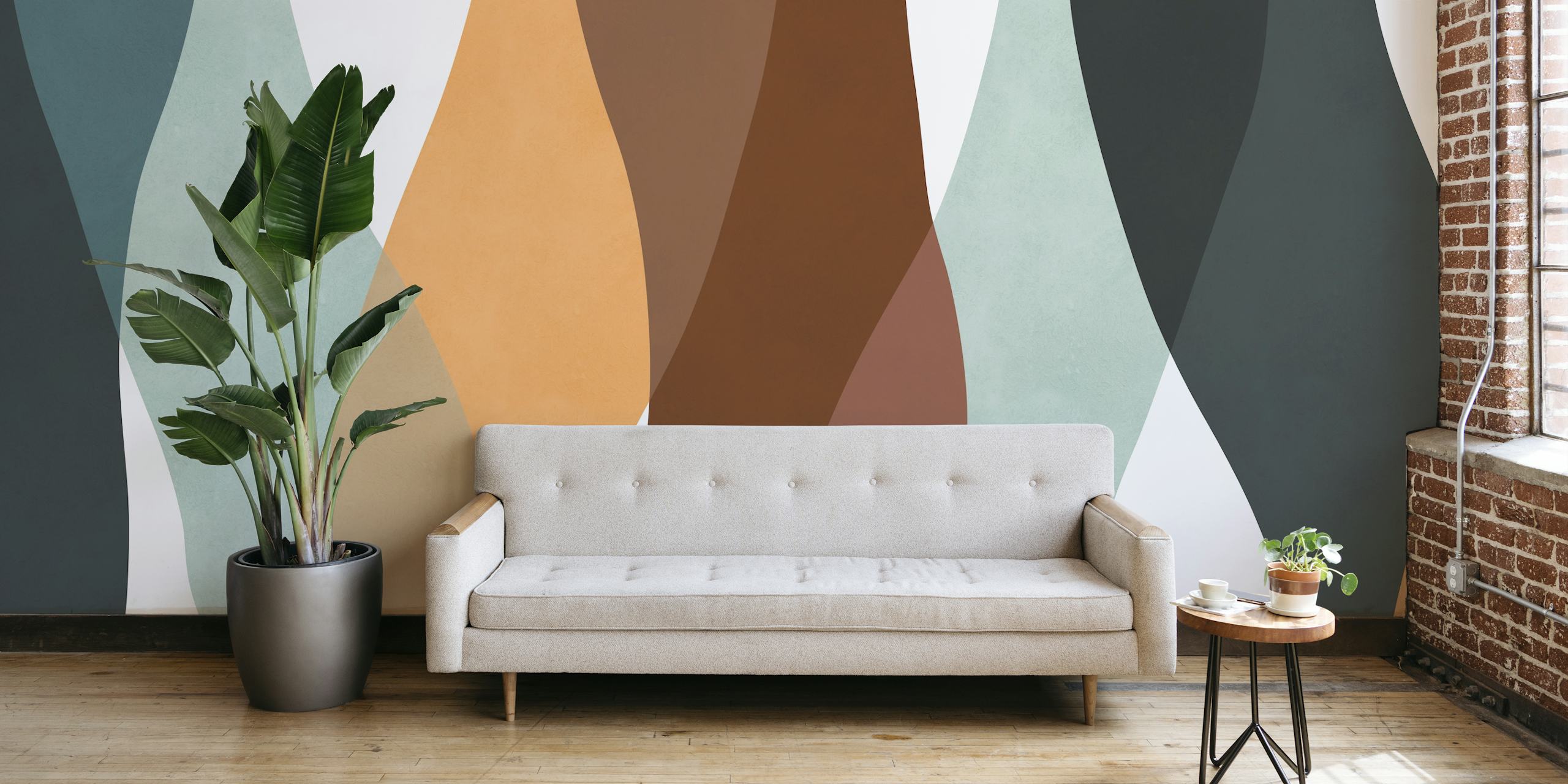 Earthy Wavy Hues tapet i et rum