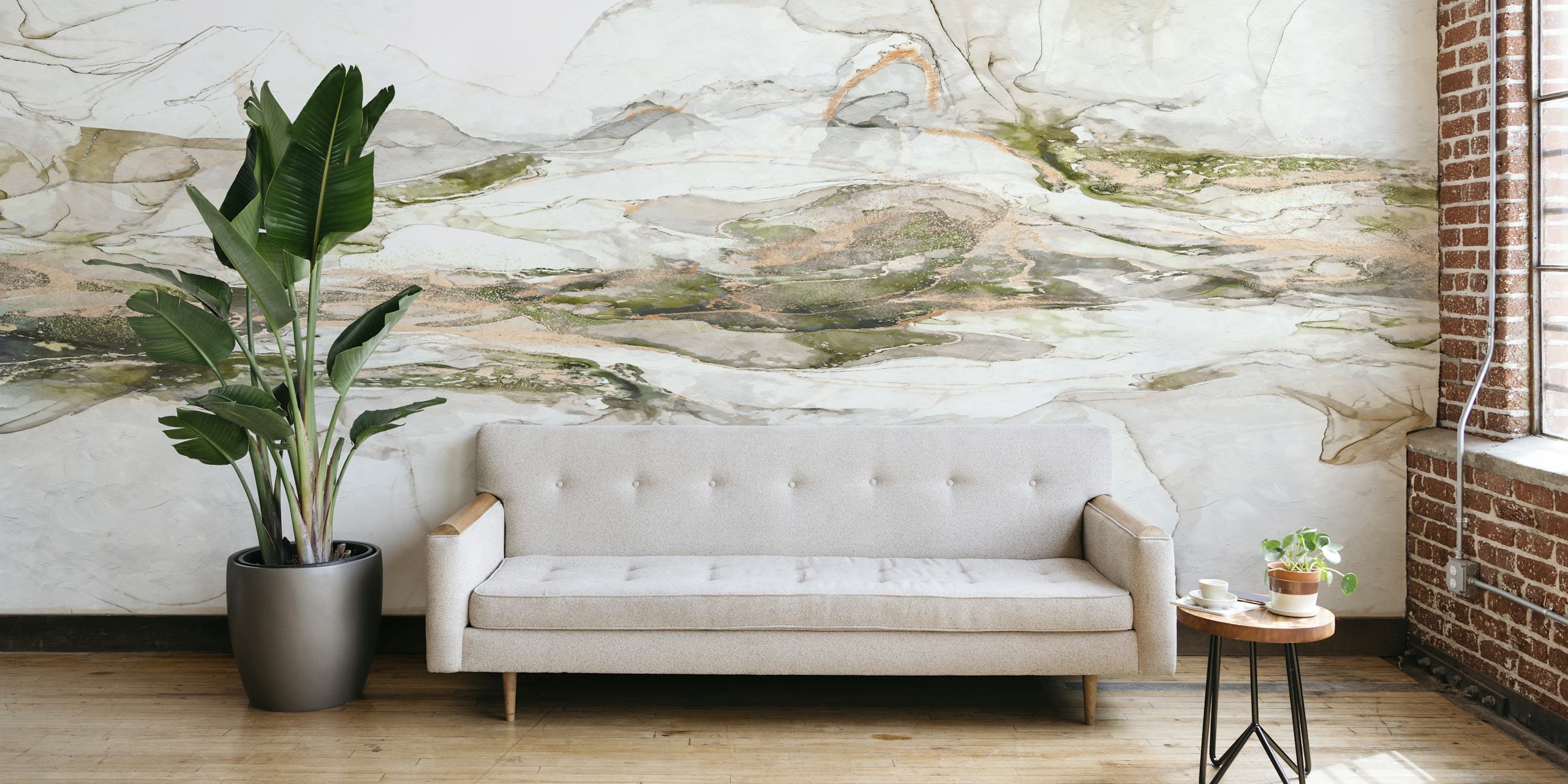 Tapeta Serene Earth Tones v nastavení pokoje