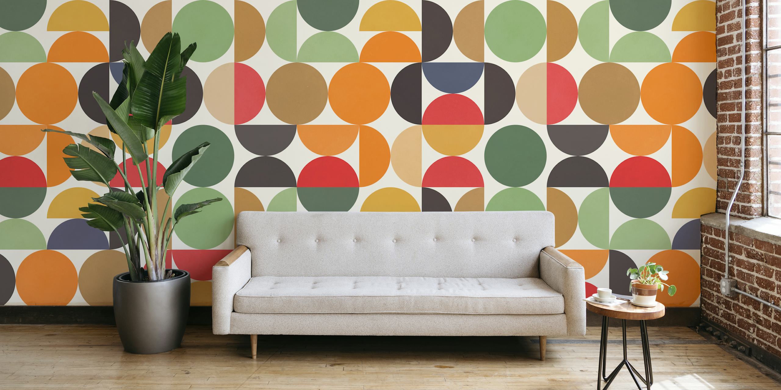 Expressive colored circles pozadina u sobi