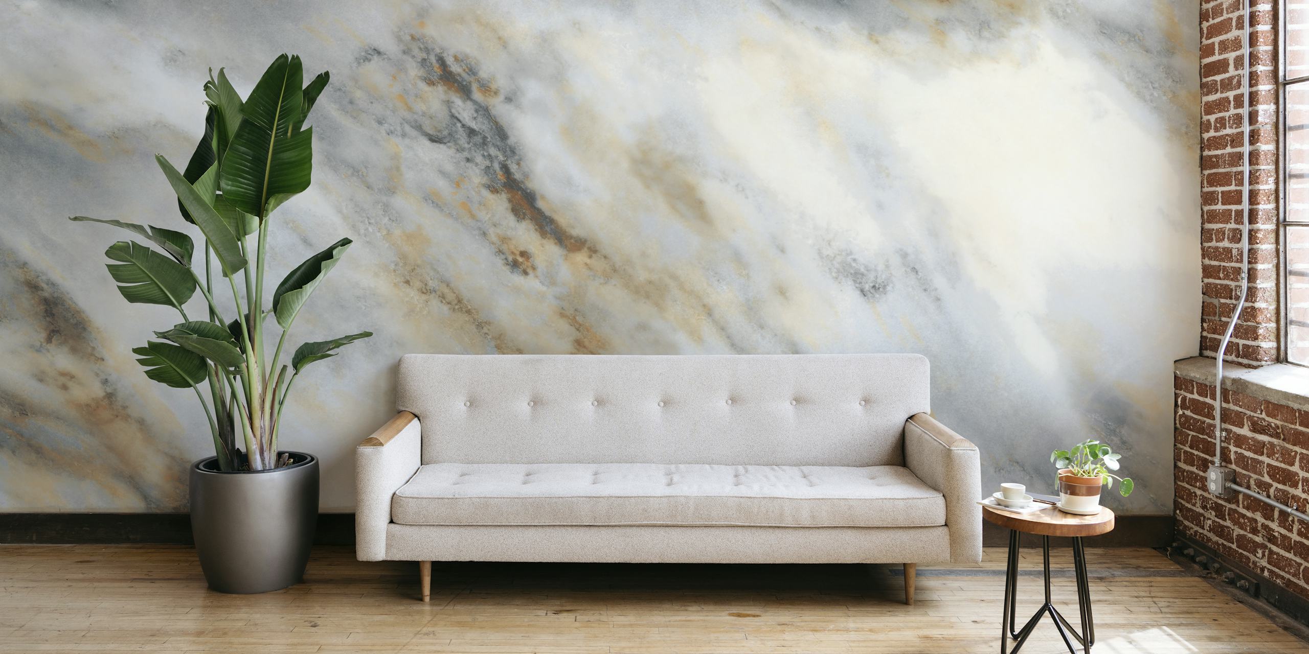 Old Rustic Stone Marble wallpaper design in a room