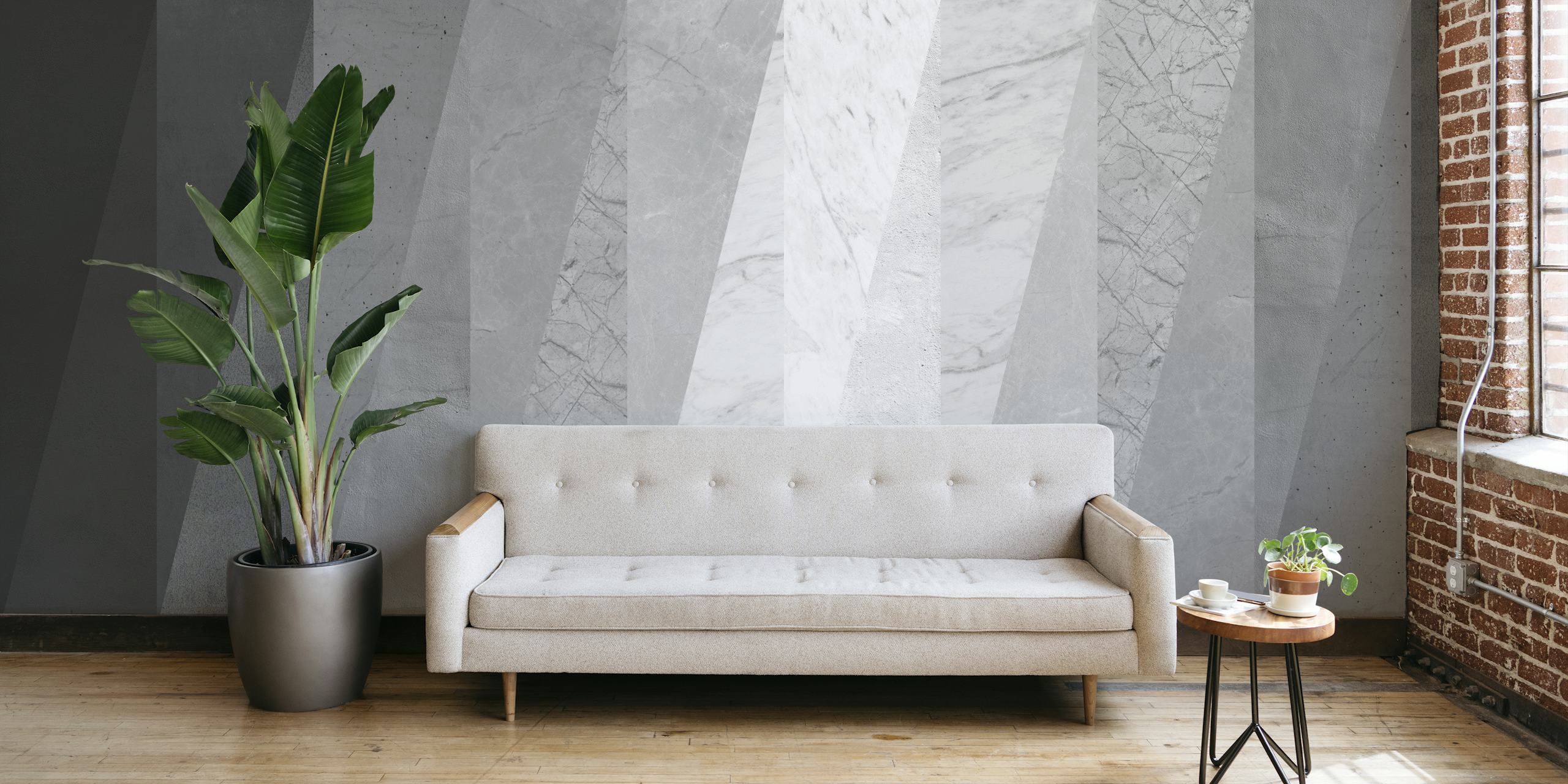 Elegant grå marmormønster veggmaleri fra happywall.com