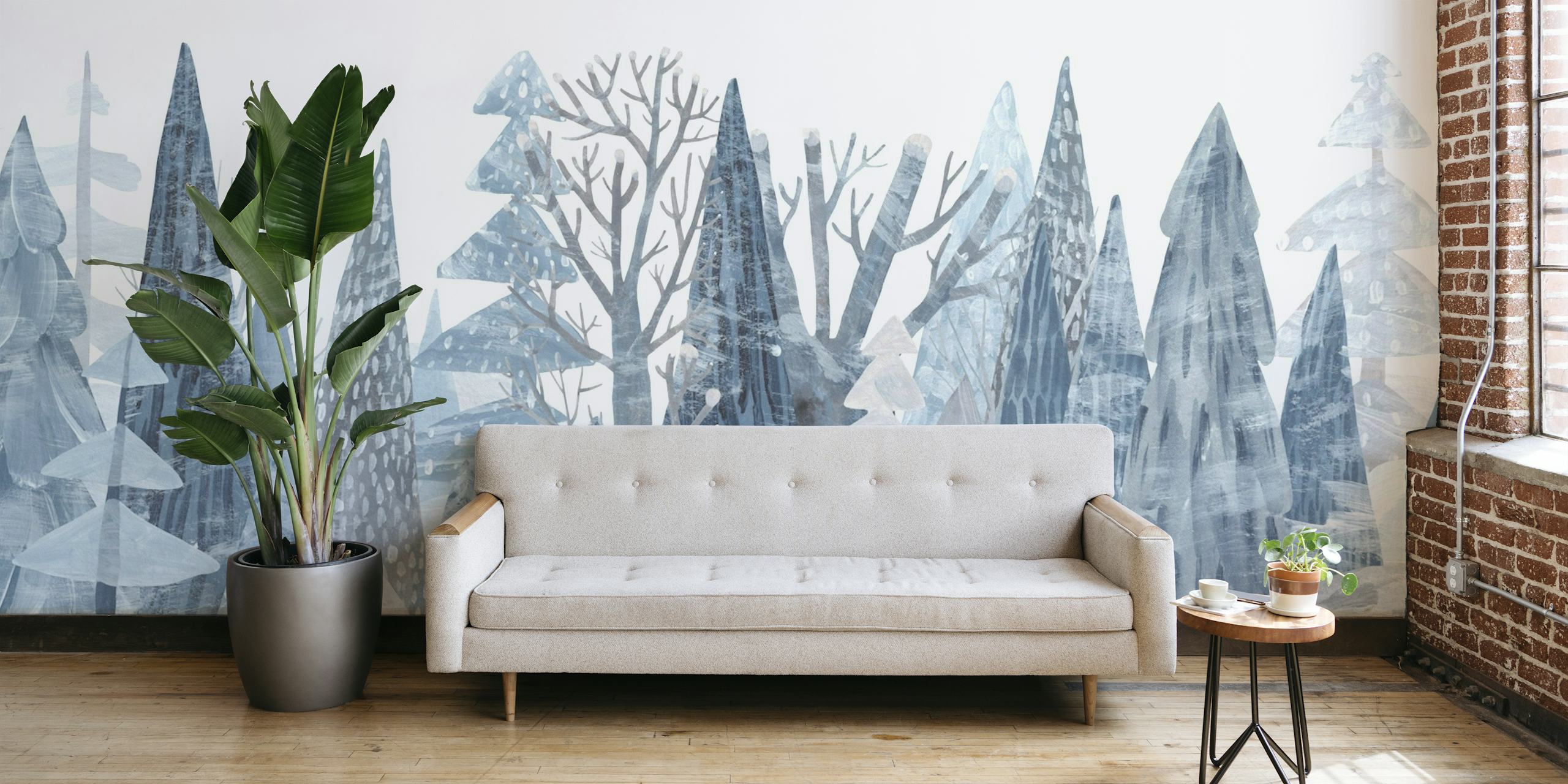 Winter forest landscape II papel de parede