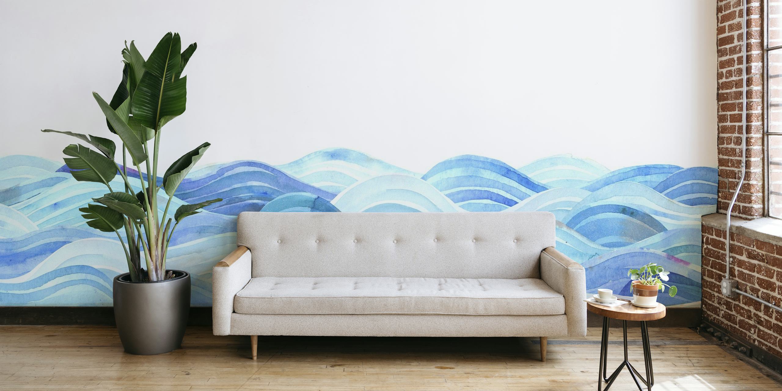 Watercolor sea behang