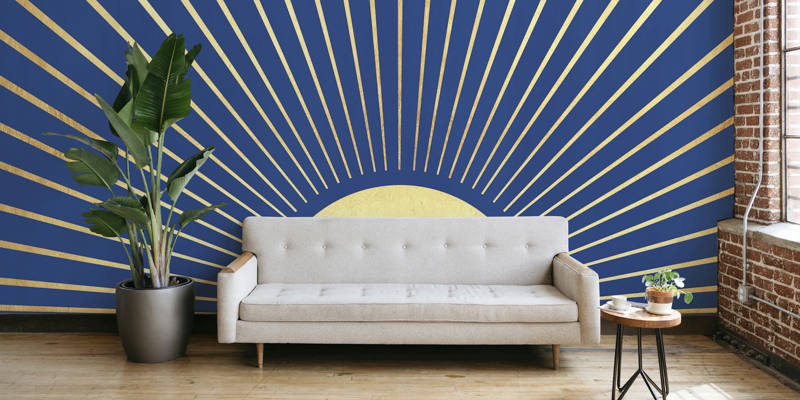 Papel de parede Golden Moon 2 exibido em um quarto