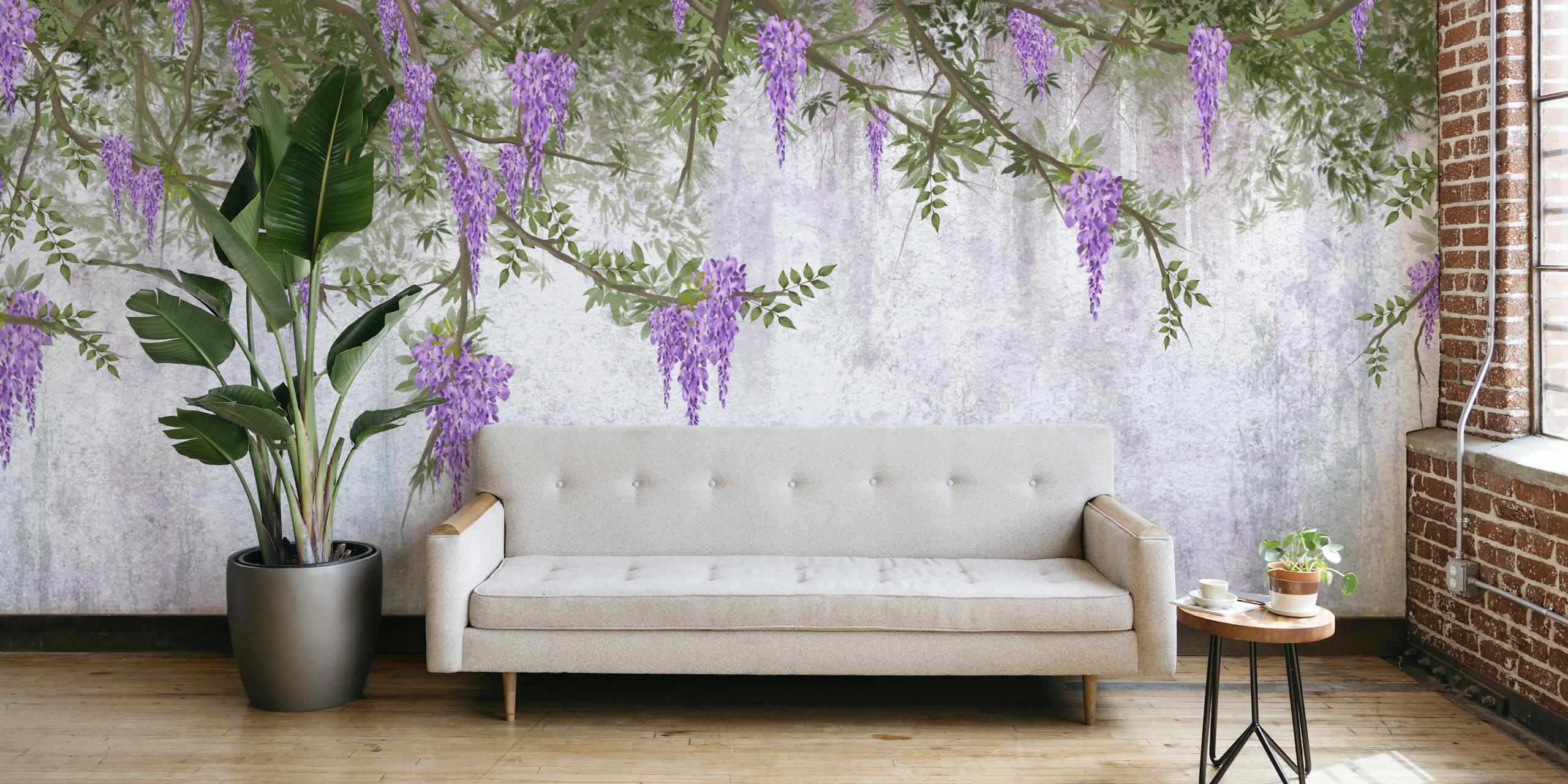 Papel de parede Wisteria wall em um quarto