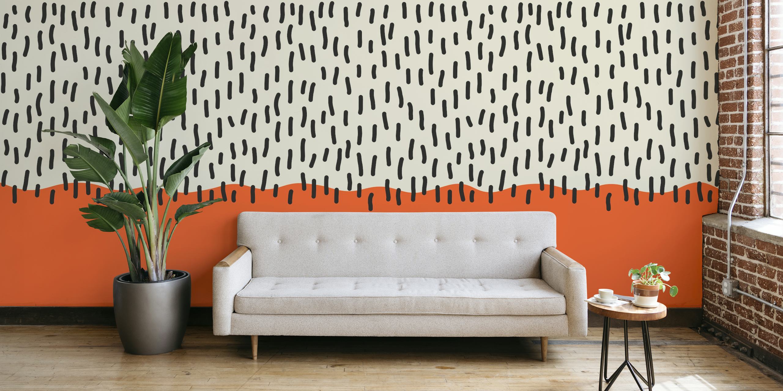 Expressionist lines 5 wallpaper in a room