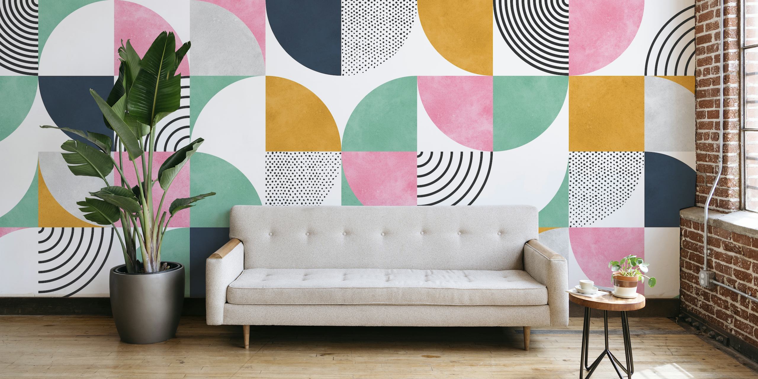 Colorful Circles 9 tapeta v moderním pokoji