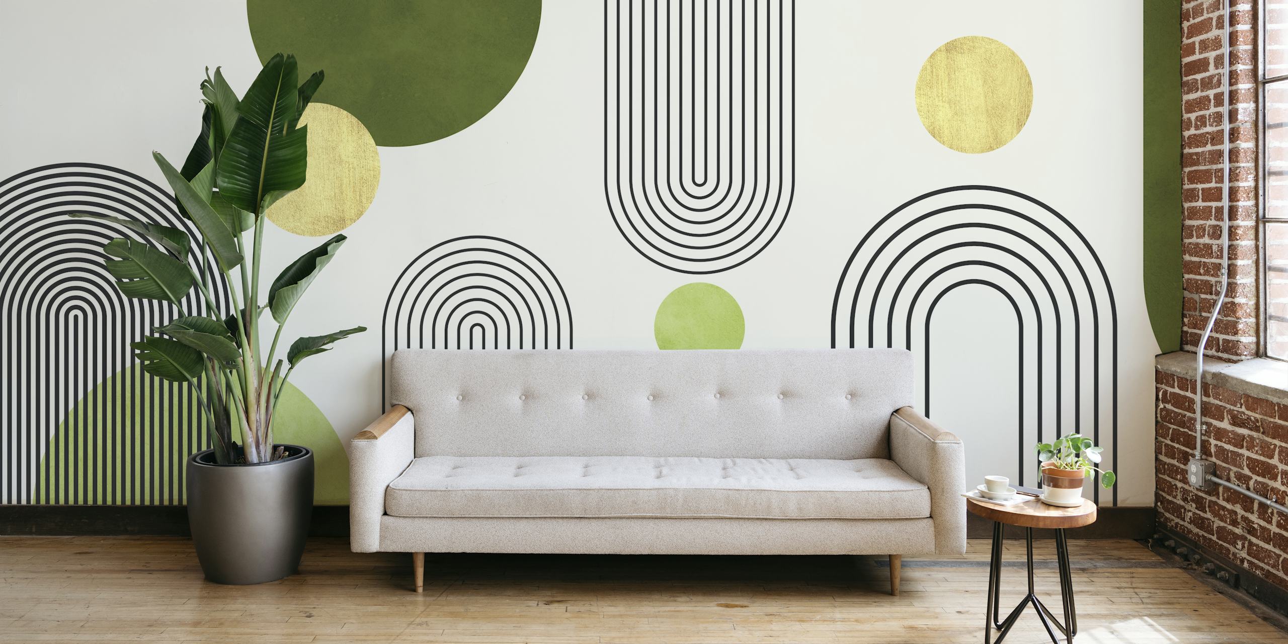 Watercolor circles 8 papel tapiz en una habitación