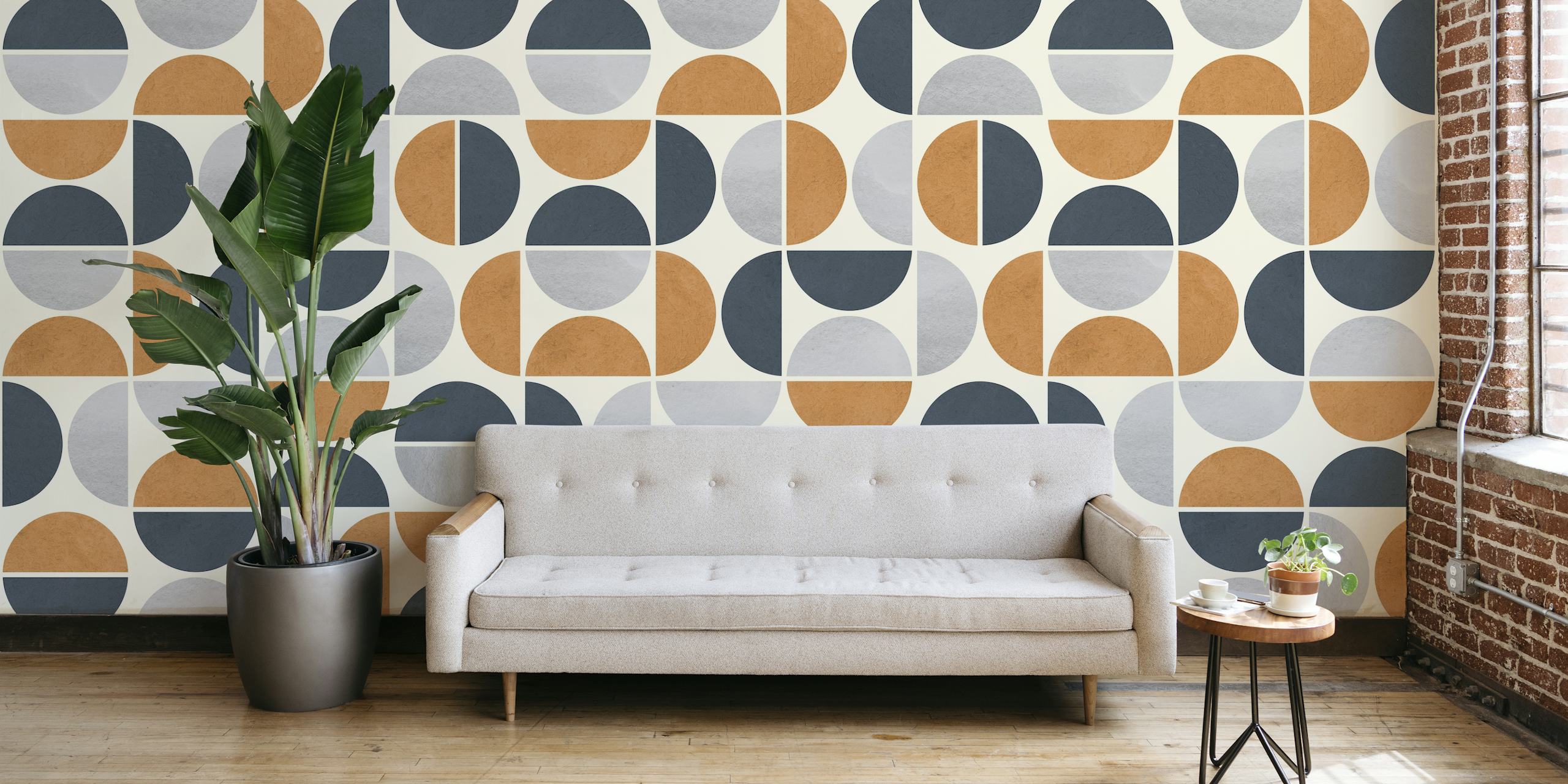 Ταπετσαρία Pattern of circles εμφανιζόμενη σε μια αίθουσα