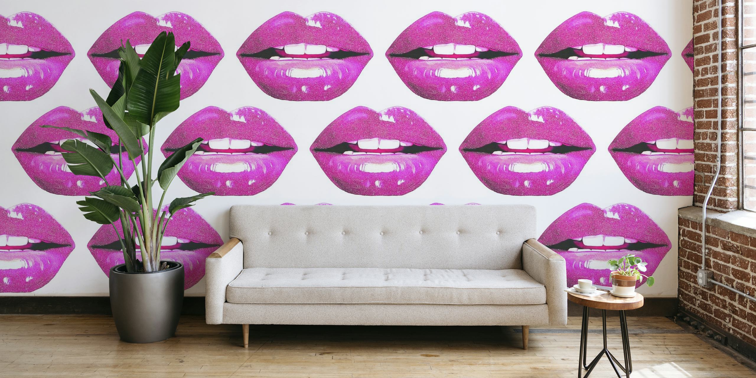 Purple lips wallpaper