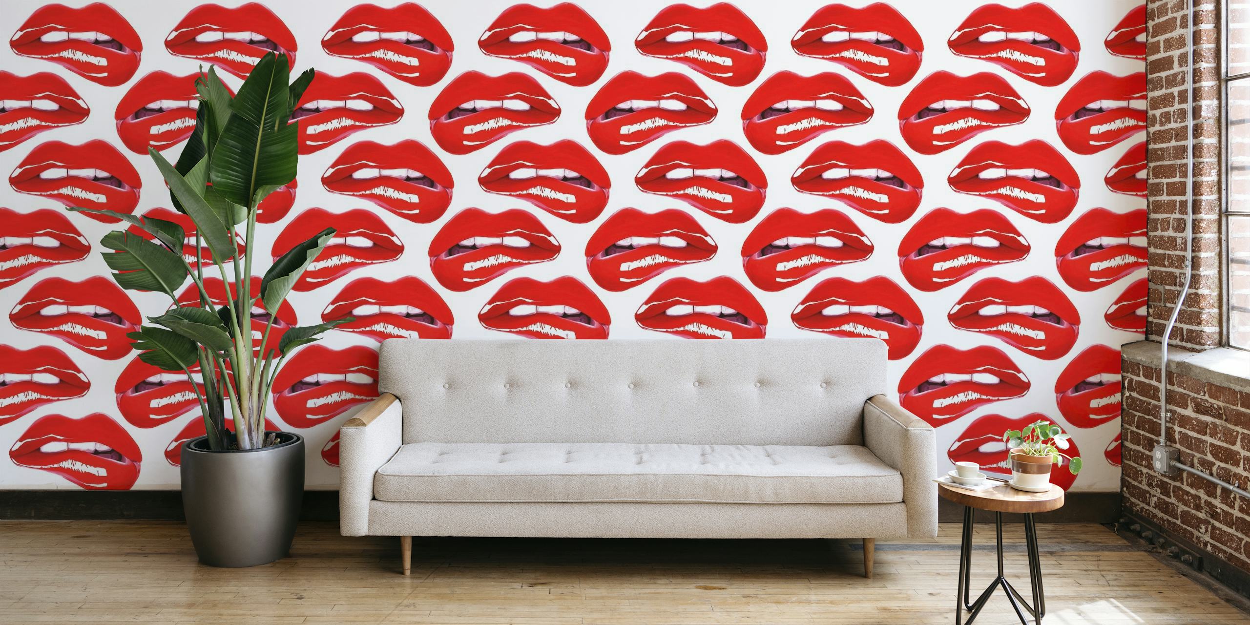 Red lips papel de parede