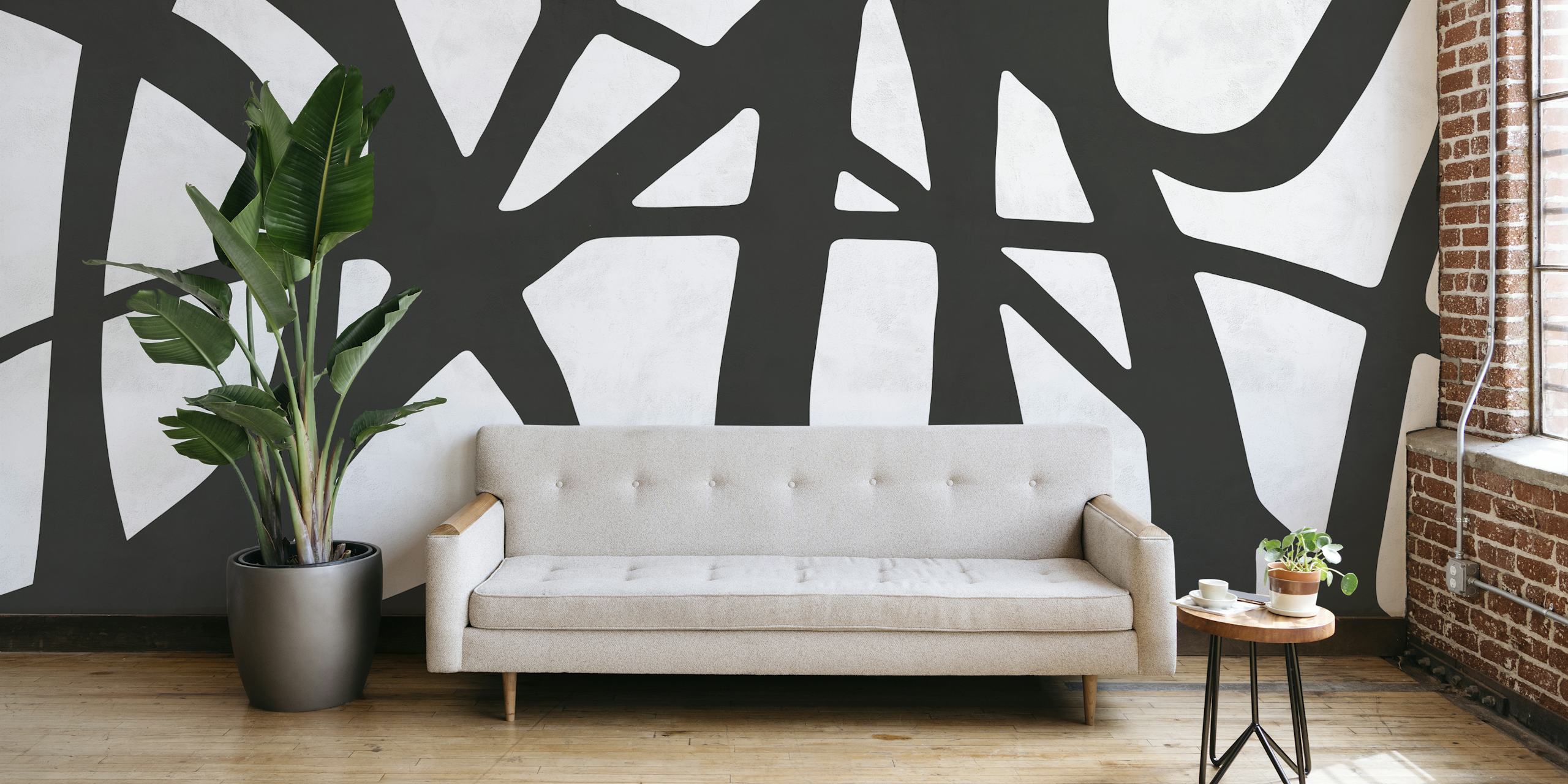 Papel de parede Black and white strokes em um quarto