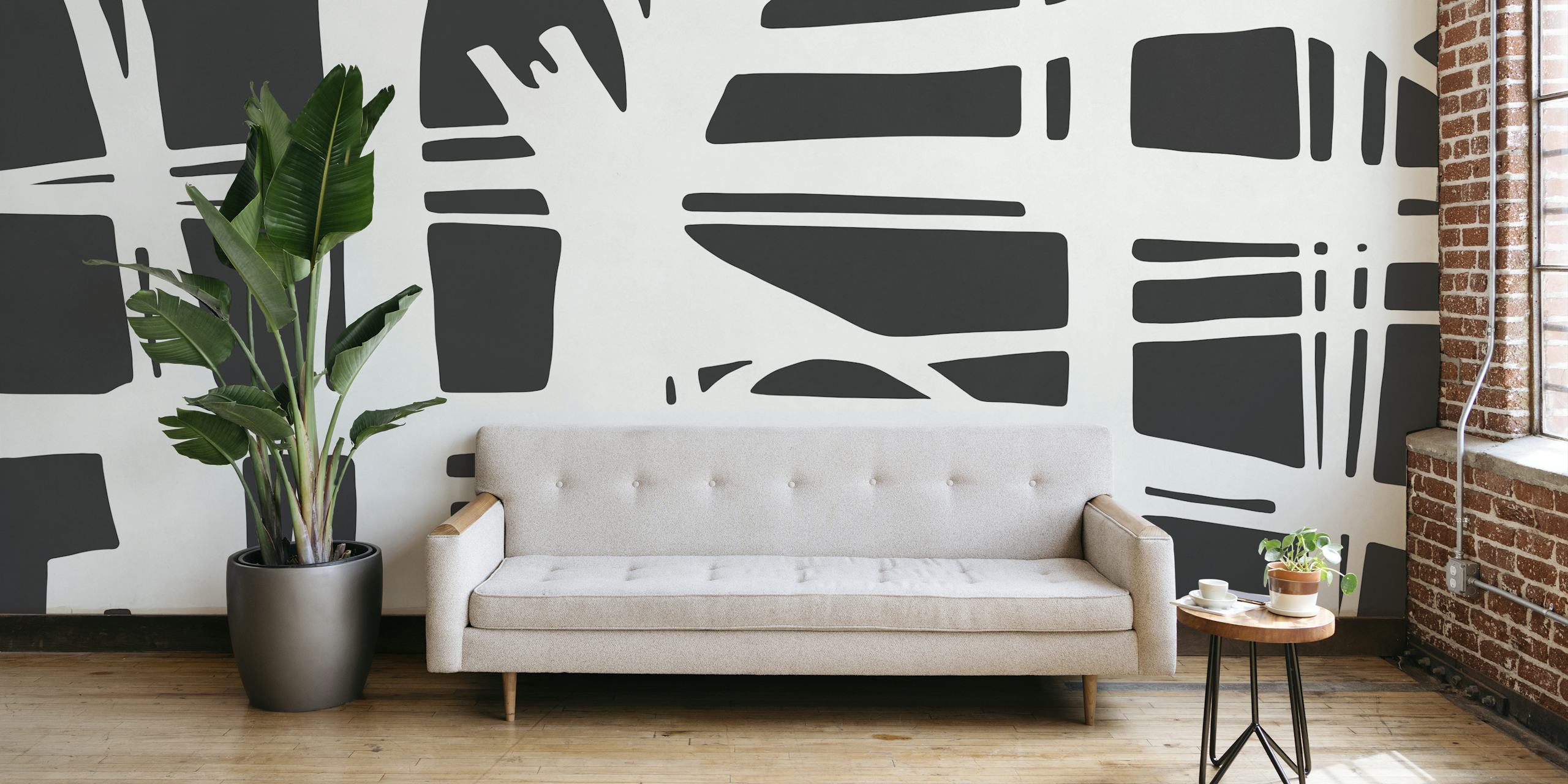 Abstrakt svart och vit Expressionist wallpaper