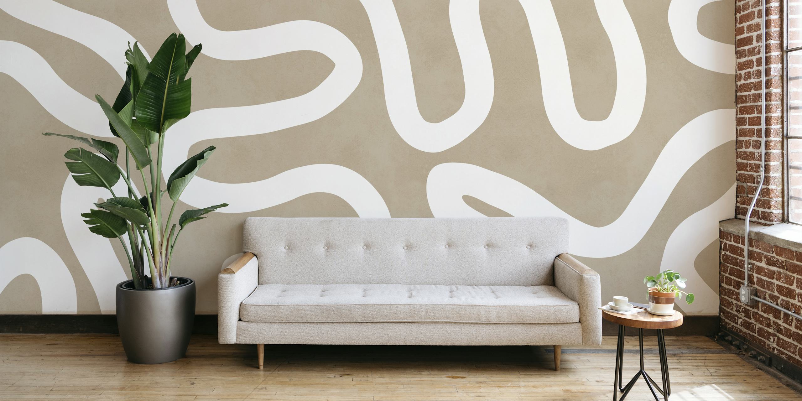 Papel de parede com Lines on beige background