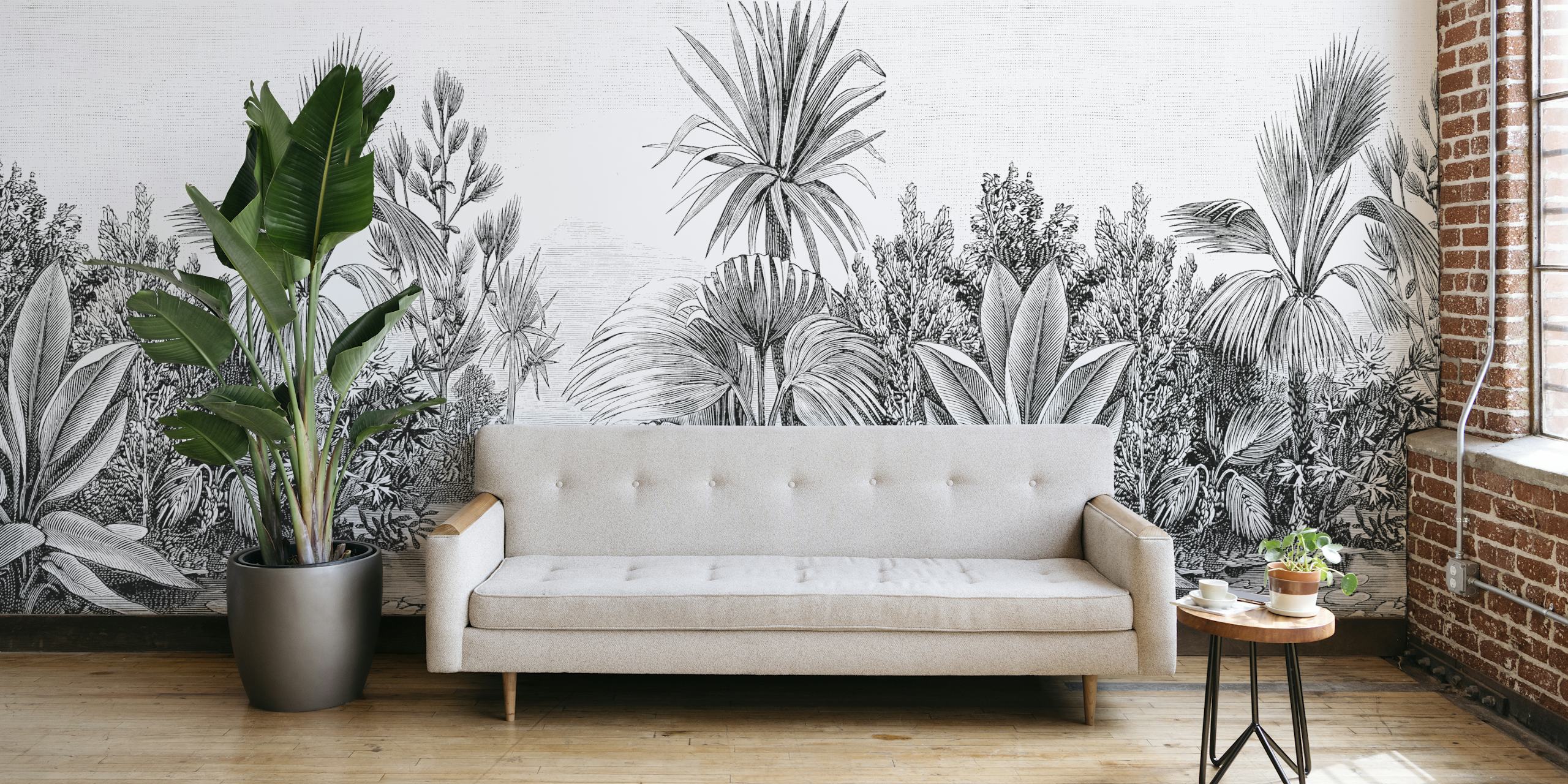 Jungle Engrave Art tapetti huoneessa