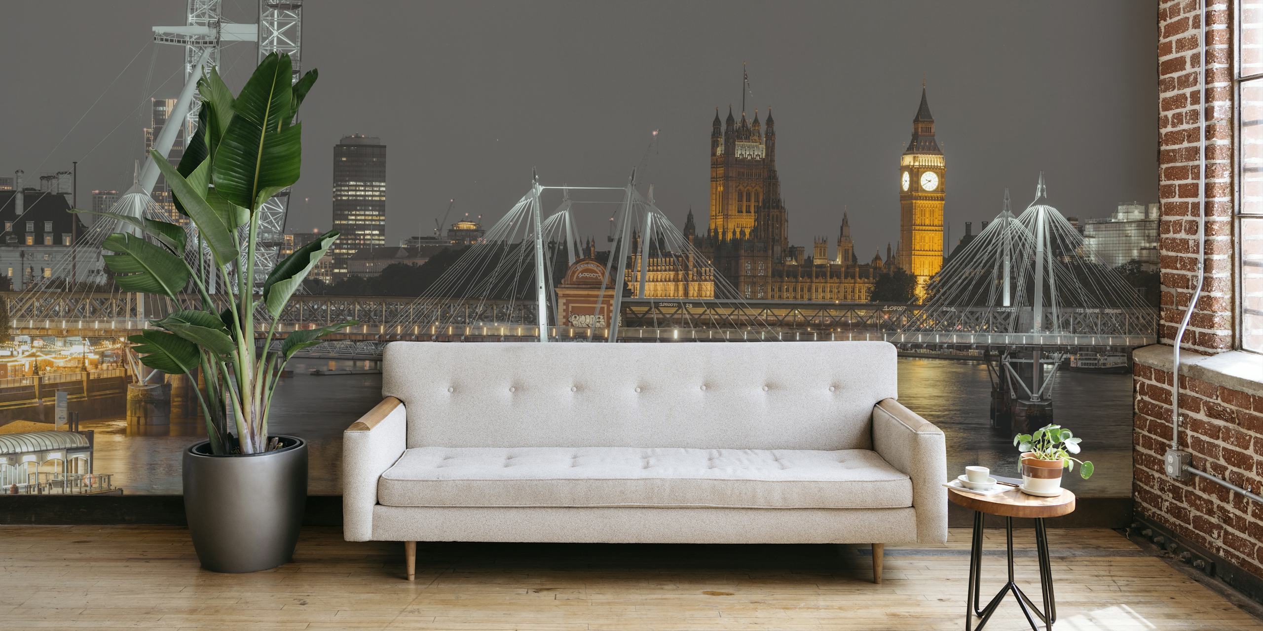 Evening in London City tapet i et rom