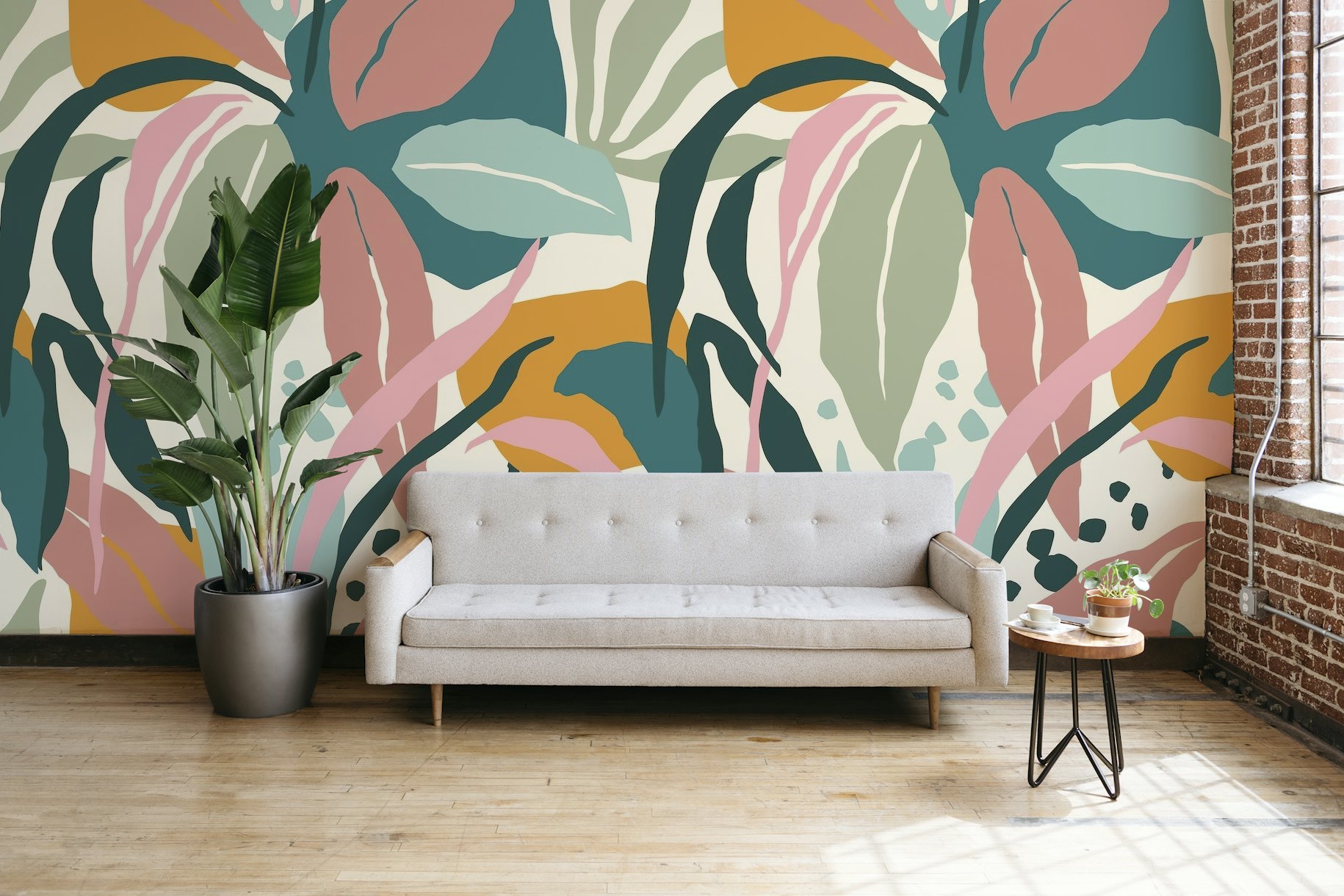 Arty leaves wallpaper