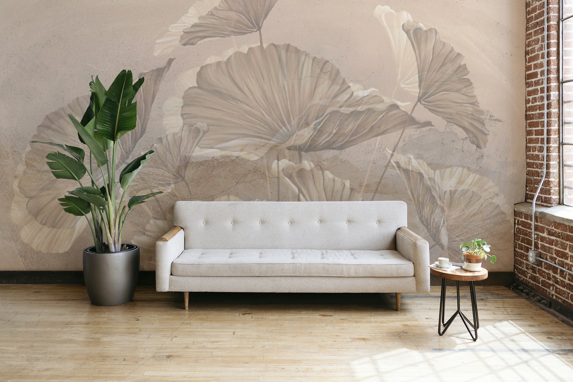 Large leaves wallpaper