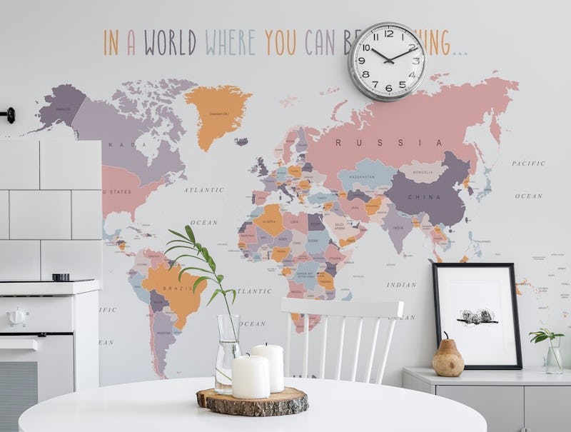 Be Kind World Map Pastels