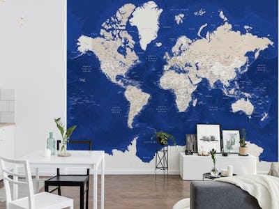 World map Kameryn Antarctica