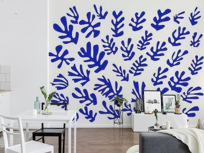 Blue Matisse Inspired Leaf
