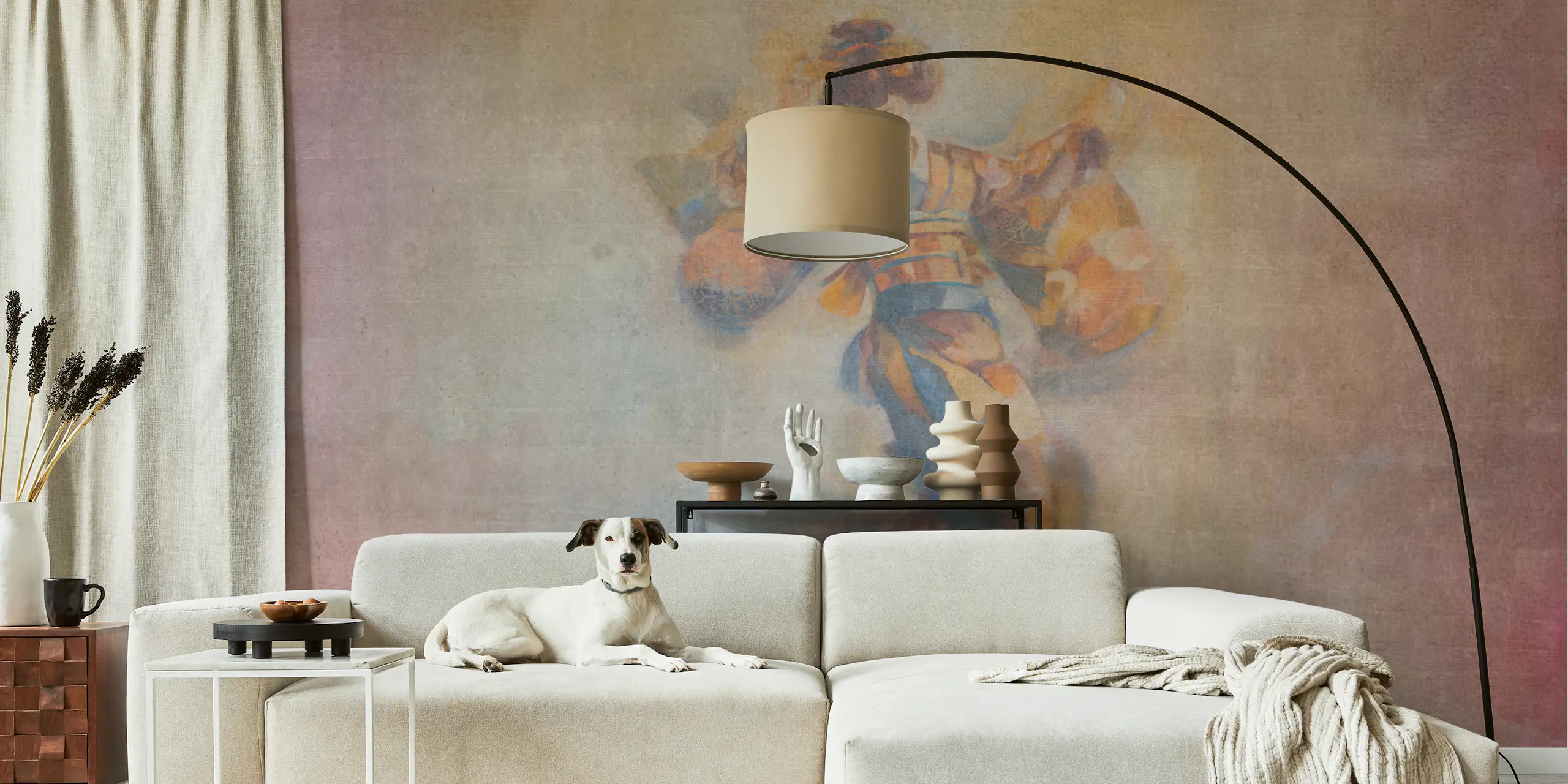 Japanese Geisha Vintage Watercolor Mural | happywall.com