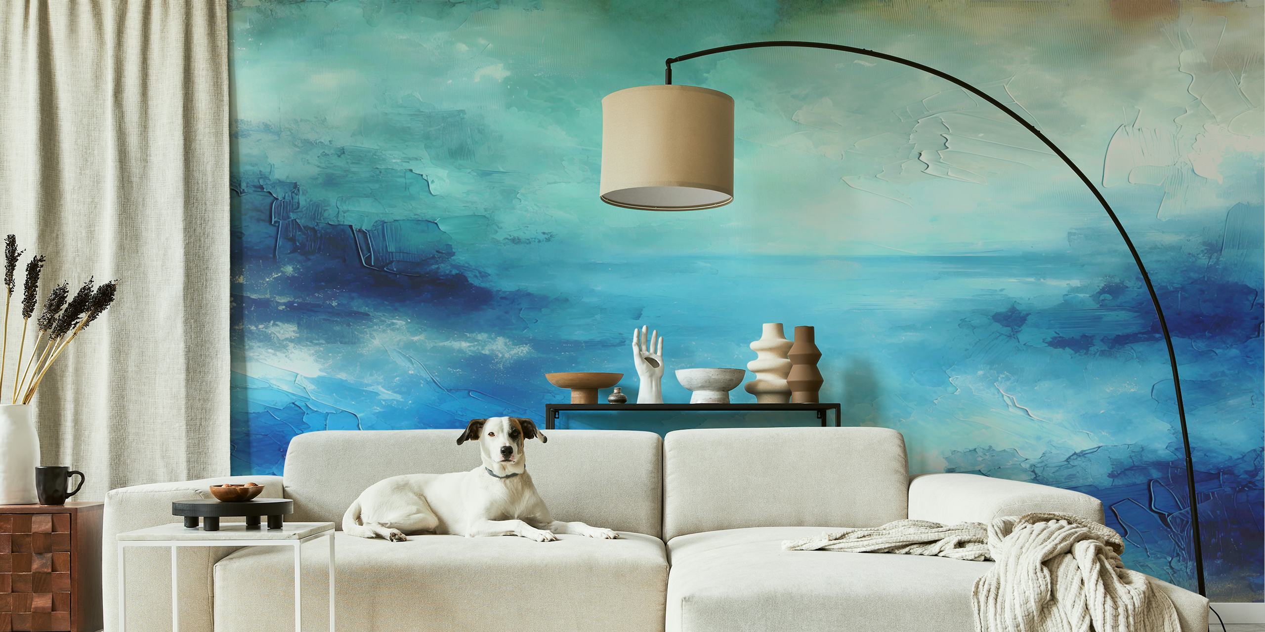 Cerulean Ocean Dreams wallpaper in een kamer