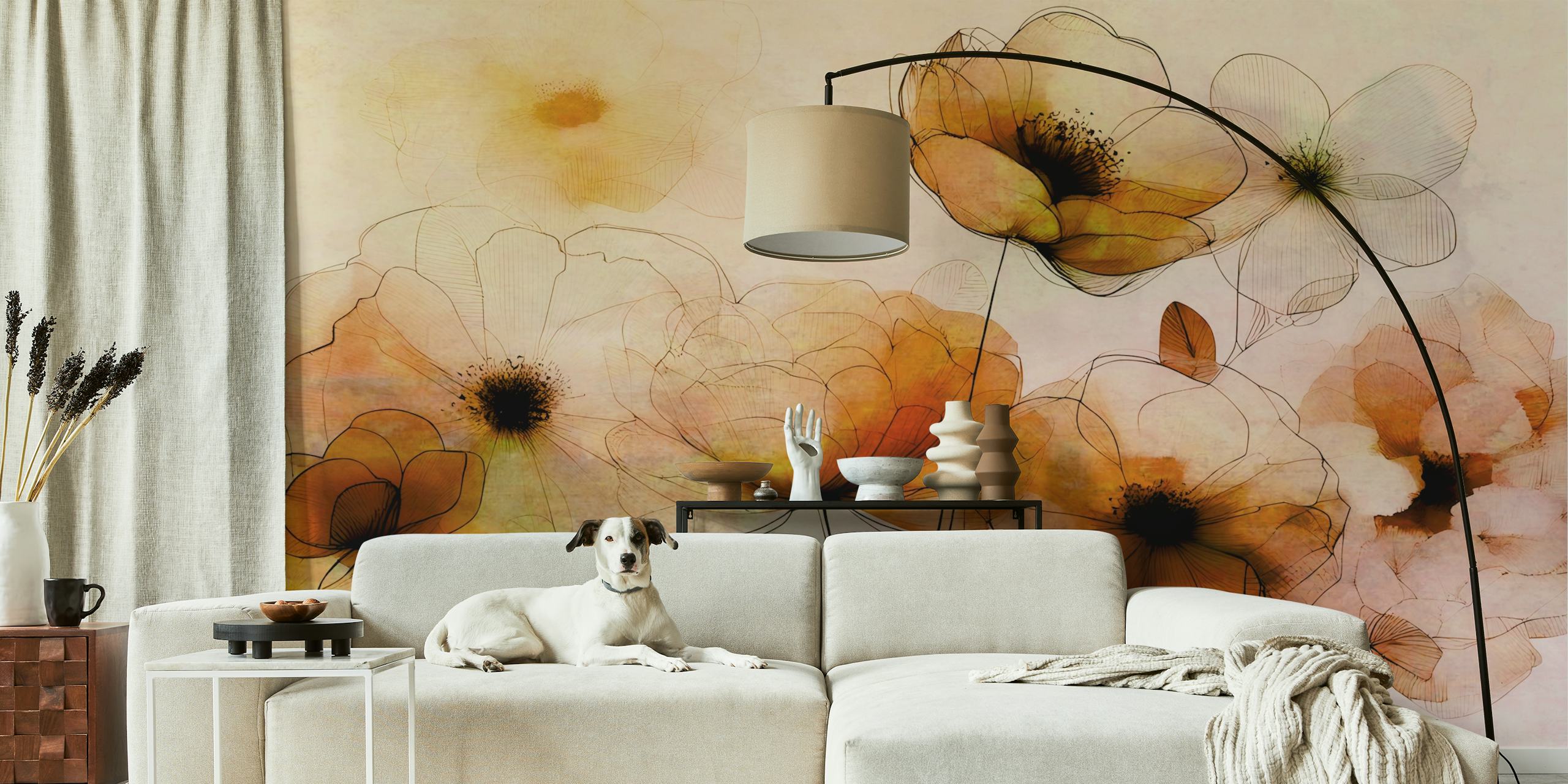 Ταπετσαρία Amber Blossoms Art Decor στο δωμάτιο